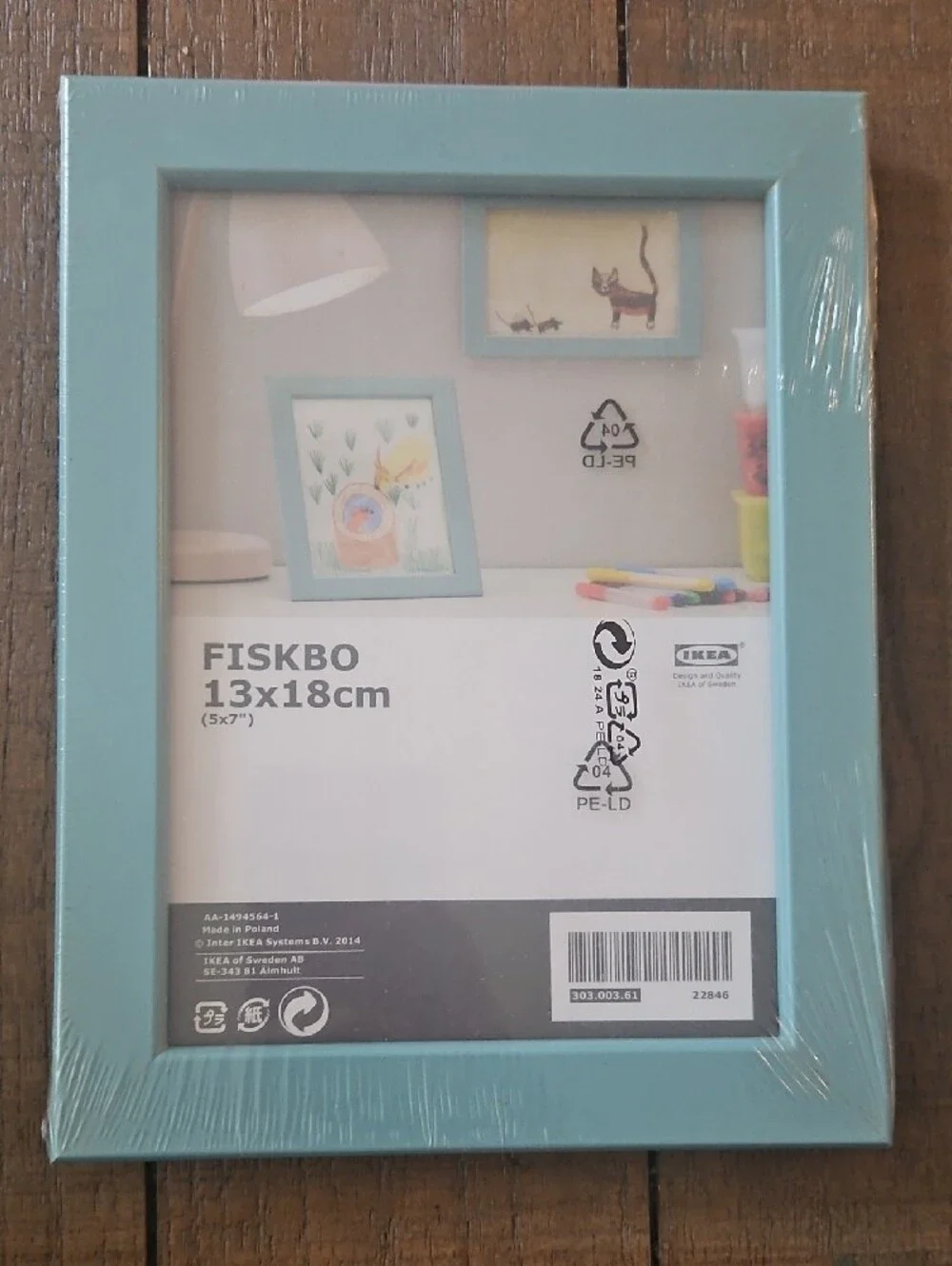 IKEA FISKBO Photo Frames in Black and Teal (Set)